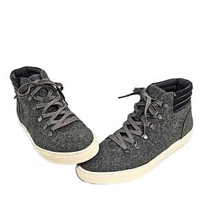 Four Brothers Men Wool Hi Hikers Gray Black Laceup Shoes Great Condition Sze 13M